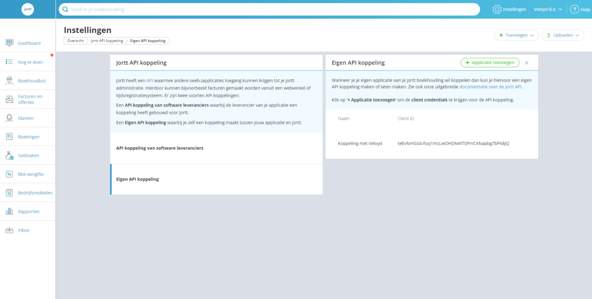 Jortt overzicht eigen API koppeling Jortt overzicht eigen API koppeling