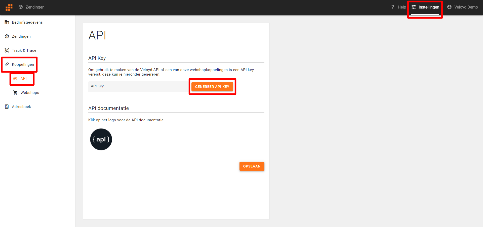 API Key in Veloyd genereren