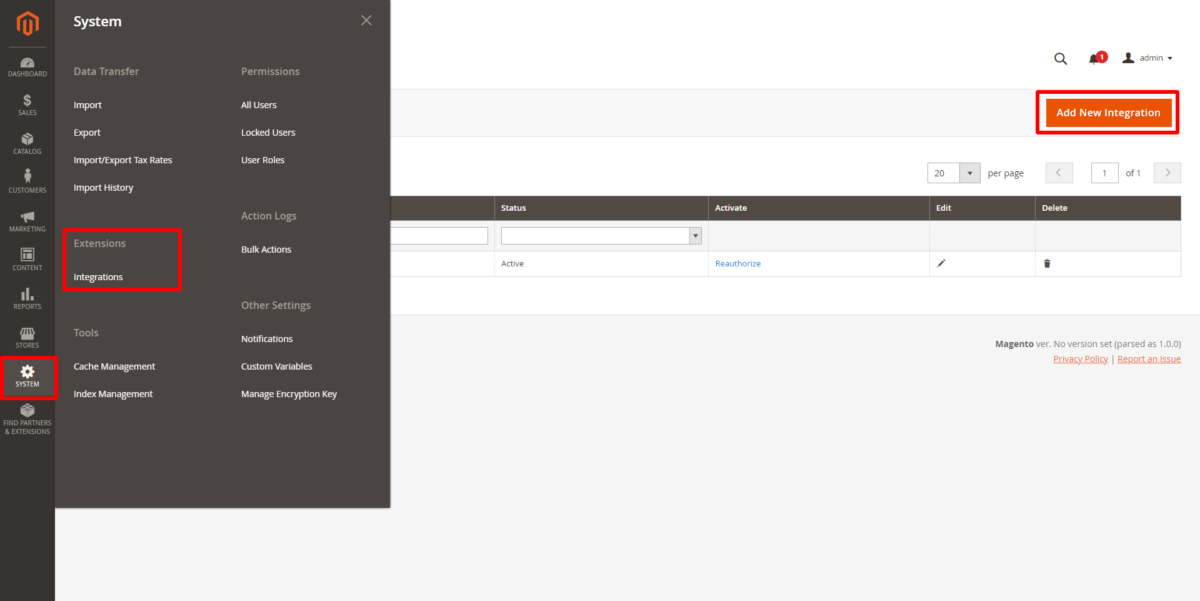 Magento – 1 Nieuwe integratie toevoegen in Magento 2 Magento - 1 Nieuwe integratie toevoegen in Magento 2