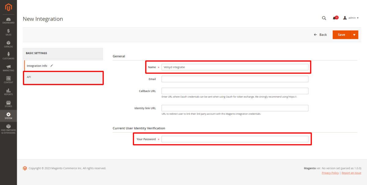 Magento – 3 Veloyd als integratie toevoegen Magento - 3 Veloyd als integratie toevoegen