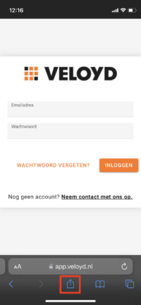 Koerier app 01 iOS startpagina