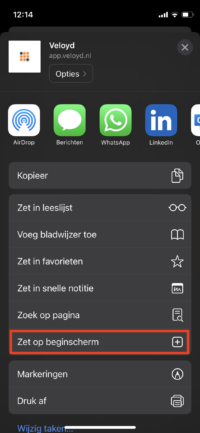 Koerier app 02 iOS zet op beginscherm