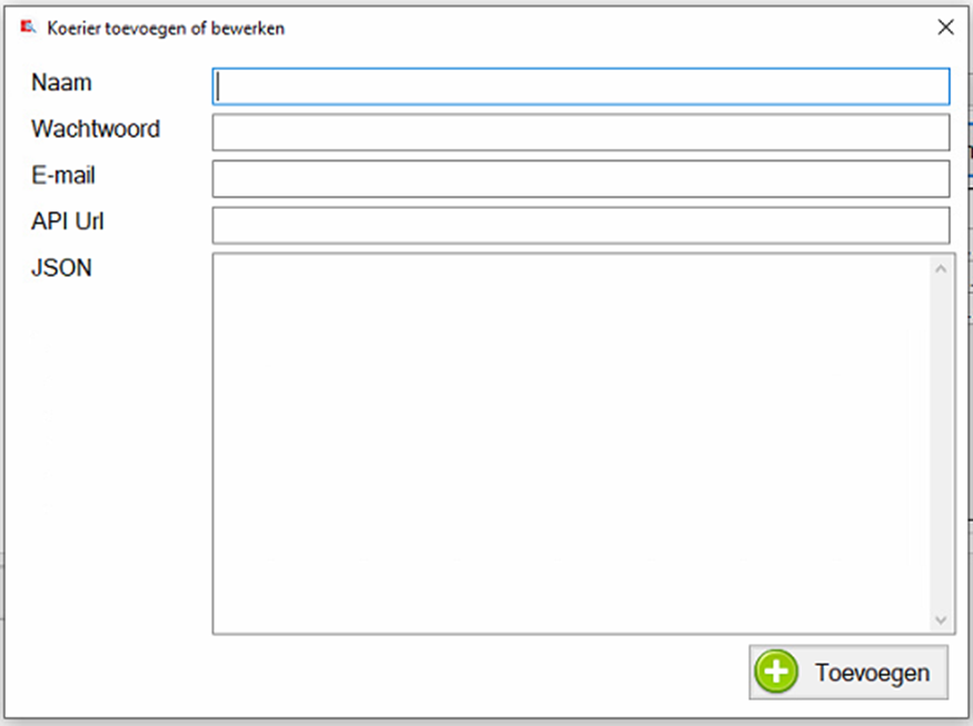 Invoervelden Receptlocatie