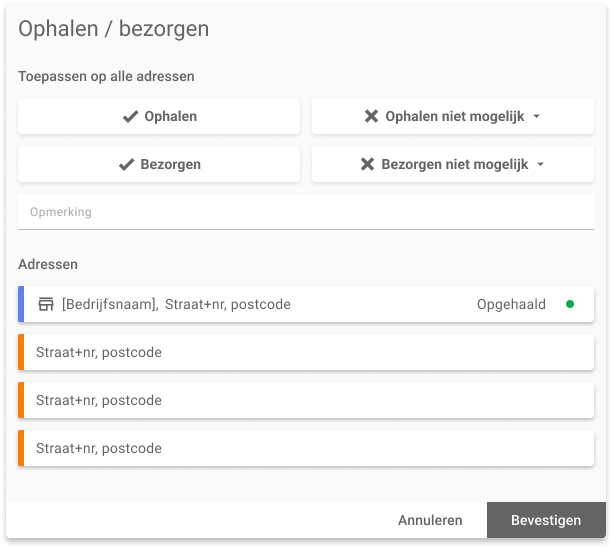 Multi rit ophalen bezorgen