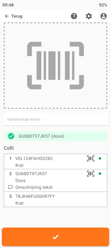 Scannen vanuit het hoofdmenu