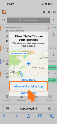 Allow location prompt