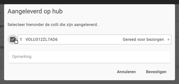 De rij actieknoppen bovenin het scherm Rit info