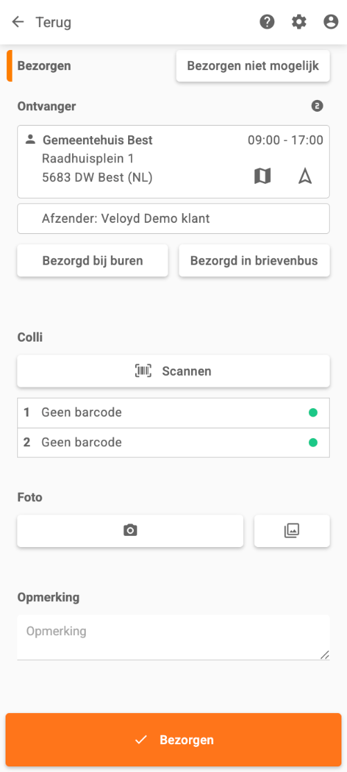 Colli met status wanneer scannen niet verplicht is